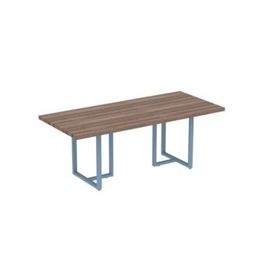 Imagem de Mesa Reunião Retangular 2000x900mm Pe40tub Walnut-azul Dali
