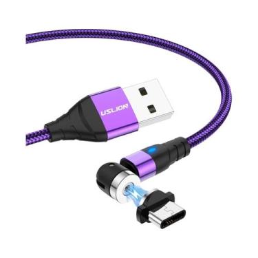 Imagem de Cabo Magnético Rotativo 540 Micro USB Tipo C Para iPhone Poco Xiaomi U