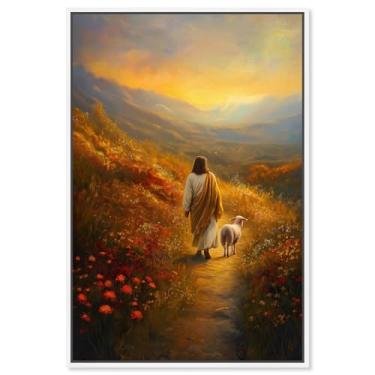 Imagem de Companions in Faith Impressão em tela Jesus Wall Art por Art Remedy, moldura branca, 25 x 38 cm