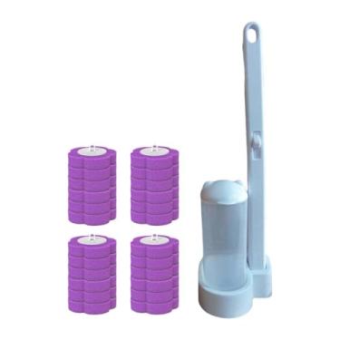 Imagem de WeiLaiKeQi Refis para escova de vaso sanitário, líquido de limpeza, escova de reposição para limpeza de vaso sanitário, esfregão para banheiro e casa, Roxo