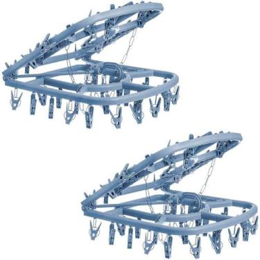 Imagem de 2 Varal Para Peças Pequenas Dobrável Portátil 48 Prendedores Forte Sus