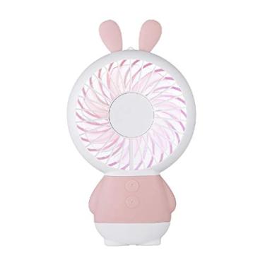 Imagem de AEWFRRV Estilo coreano verão USB recarregável ventilador portátil bonito dos desenhos animados ventilador com ventilador de mesa de base (cor: D) yubin1993 (cor: D)