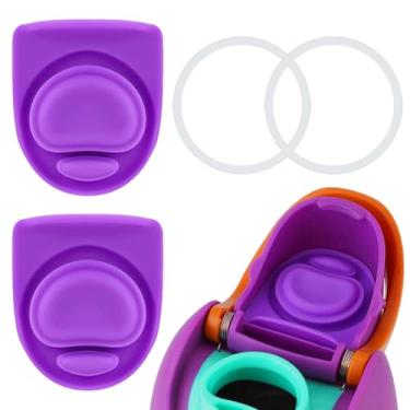 Imagem de GIcGIeo 2 conjuntos de rolha de substituição de vedação e anel de vedação O para tampa Owala FreeSip, tampas de silicone para garrafa de água, peças de boca de tampa superior compatíveis com Owala