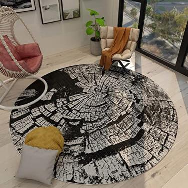 Imagem de Tapete redondo abstrato moderno, tapete redondo macio para quarto, tapete de cozinha, lavável antiderrapante para sala de estar quarto, D, diâmetro 200 cm