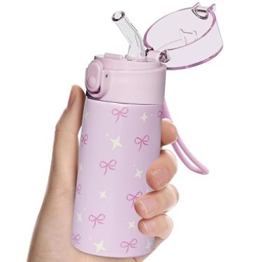 Imagem de Turmaster Garrafas de água pequenas de 142 g com alça, frasco oculto com padrão de coração impresso em 3D, frascos de viagem para bebidas quentes e frias para escola, festivais, cruzeiros e esportes