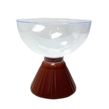 Imagem de Taça de Acrílico Para Sobremesa Petiscos Drink Decoração de Festa 1 Litro (Marrom)