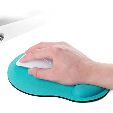 Imagem de Mouse pad com suporte de pulso, mouse pad ergonômico com almofada de descanso de pulso de espuma de memória, fácil de digitar, alívio da dor, suave à prova d'água, durável e confortável para trabalhar