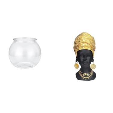 Imagem de Whtkoph Ornamento Transparente para Aquário Pequeno, Vaso, Peça Central, Estatueta de Resina, Escultura Criativa para Escritório, Decoração.