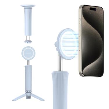 Imagem de araree Magfie Pod Lite Suporte magnético para tripé para celular, MagSafe compatível com minibraçadeira giratória de 360° para iPhone e smartphones Galaxy (azul)