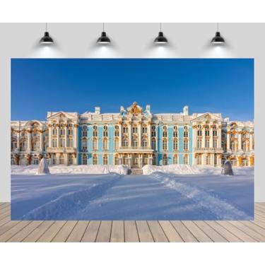 Imagem de CHNYWORK 2,1 x 1,5 m Palácio de Catarina pano de fundo rússia São Petersburgo real vintage castelo medieval cenário de inverno Ásia viagem russa aniversário festa de casamento decoração de cabine de