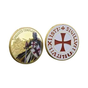 Imagem de Moeda de lembrança medalha templária de cavaleiro moeda comemorativa m