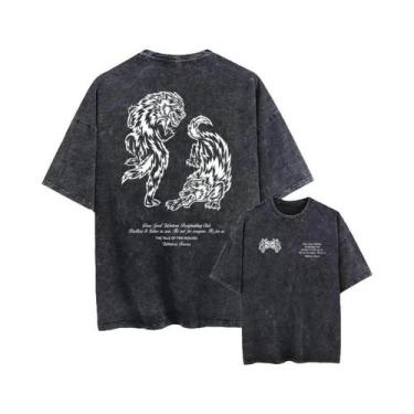 Imagem de Camiseta Masculina Oversized Vintage Lavada Para Academia E Musculação