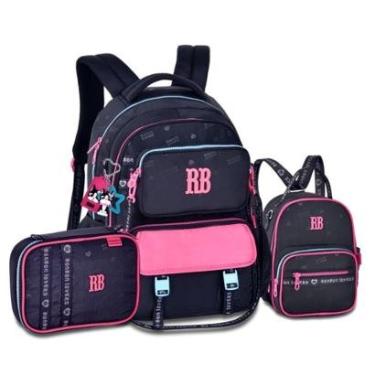 Imagem de Mochila com Lancheira e Estojo Box Kit Escolar Feminino Rebecca Bonbon-Feminino