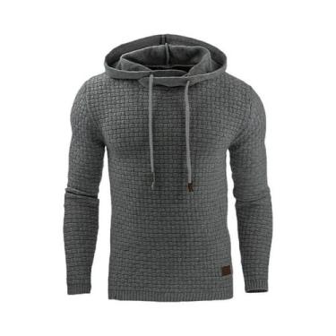 Imagem de Moletom Casual Oversize Quente Em Cor Sólida Com Zíper Para Homens E M