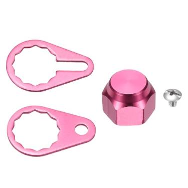 Imagem de YELARXI Tampas de porca de parafuso de molinete de pesca, peça de substituição de porca de placa de bloqueio do puxador esquerdo M7 - Adequado para (acessórios de bricolagem/pesca/reparo), rosa
