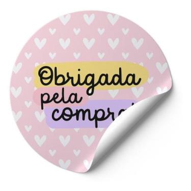 Imagem de 120 Etiquetas Adesivas Redondas Selo Alta Qualidade Obrigado Pela Comp