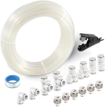 Imagem de MSAEIQUN Kit de tubulação de ar de nylon branco de alta pressão – 12 mm OD x 10 m, DOT, material PA, para tubulação de linha de ar, ferramentas pneumáticas, transferência de fluido