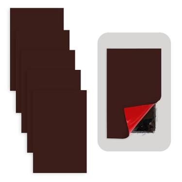 Imagem de Rubber Bond Placa de borracha autoadesiva para tomada de parede, pacote com 5 - Fácil de aplicar, remendo para drywall - Capa de placa de parede em branco sem parafusos de 12 x 7,6 cm - Capa de furo