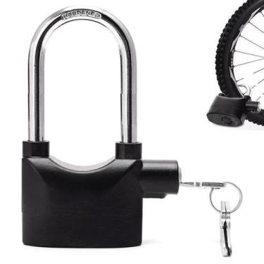 Imagem de Cadeado Com Alarme Antifurto Prova De Água 110dba Trava Moto Portão - 