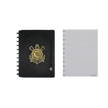 Imagem de Caderno Inteligente Corinthians Fiel Preto Grande + Refil