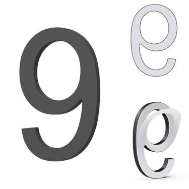 Imagem de Números autoadesivos de casas de 12 cm, números de caixa de correio DEWEL número de porta de endereço, números de endereço de casa moderna de acrílico e letras para casa, apartamentos, escritório