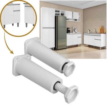 Imagem de Kit 4,6,8, 10 E 12 Pé Armário de Cozinha Branco Reforçado Pezinho Regu