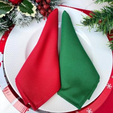 Imagem de Kit com 4 Guardanapo em Tecido Oxford Para Mesa Posta Natal