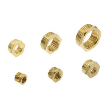 Imagem de Adaptador de latão bucha hexagonal redutora macho para fêmea conector combustível água gás óleo 1/20.3 cm 1/10.2 cm 3/20.3 cm 1/5.1 cm 3/10.2 cm 2.5 cm (DN8(F) a DN20(M))