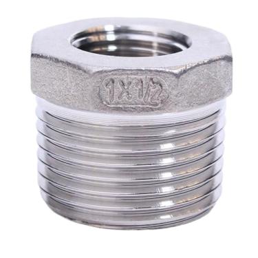 Imagem de 1 bucha sextavada redutora de aço inoxidável 304 1/4 3/8 1/2 3/4 2.5 cm NPT macho para 1/8 1/4 3/8 1/2 3/4 2.5 cm NPT fêmea (2.5 cm a 1l2)