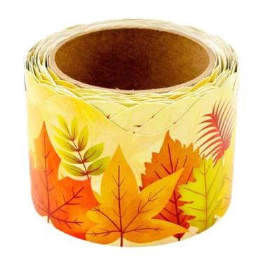 Imagem de Fenteer Bordas decorativas de outono para murais, com folhas de outono, ideais para quadros de avisos, lousas e quadros brancos. Decoração para salas de aula