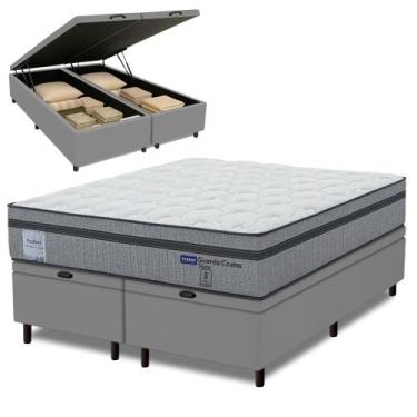 Imagem de Cama Box Baú Queen Probel Molas Ensacadas Euro In 158x198x71cm Guarda 