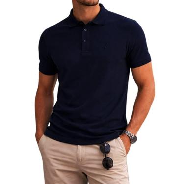 Imagem de Camisa Masculina Dudalina Gola Polo Pima Marinho - 087523-Masculino