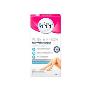 Imagem de Folhas Depilatórias Veet Cera Fria Peles Sensíveis 12 uni