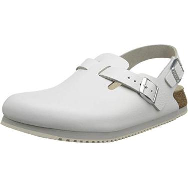 Imagem de Birkenstock Tokio Super Grip Sandálias de couro, Branco, 10-10.5 Narrow Women/8-8.5 Men
