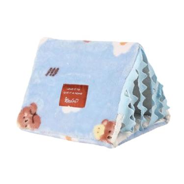 Imagem de IEUDNS Acessórios para gaiola de macio, casinha para esconderijo de, cama para porquinho-da-índia, casinha para ouriços dormirem e brincarem, Blue M