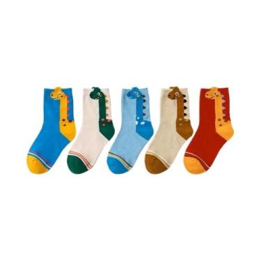 Imagem de Meias Com Estampa De Dinossauro Para Crianças, 5 Pares De Meias Confor