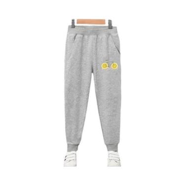 Imagem de Calças De Moletom De Algodão Com Cintura Elástica Para Meninas, Estamp