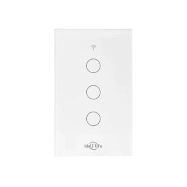 Imagem de Interruptor Inteligente WiFi Com 3 Botões Touch Switch Trabalho Com Alexa Google Home IDALI LIFE
