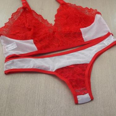 Imagem de Conjunto Eloá Cor:VermelhoTamanho:G - Supera Fitness & Lingerie, Verme