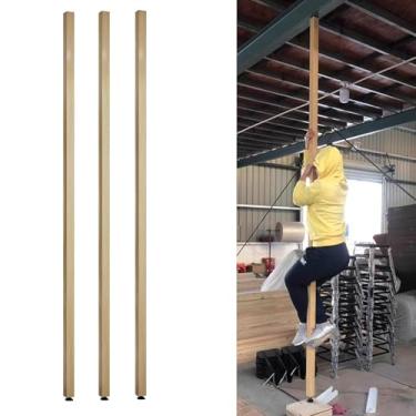 Imagem de Divisória de sala de ripas de madeira, divisória de privacidade ajustável do chão ao teto, instalação sem broca, ideal para sala de jantar, escadas, escritório - pacote com 3 (altura 80-235 cm)