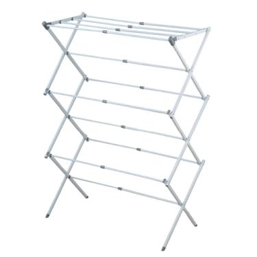 Imagem de Varal Vertical De Chão Retrátil Dobrável 3 Andares Reforçado Extensível Apartamento Quintal