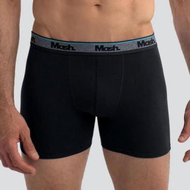 Imagem de Cueca Boxer Plus Size Mash 170.47 Modelagem Longa, Preto, XXGG