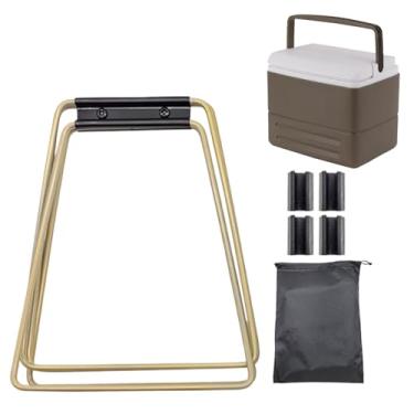 Imagem de Suporte portátil para caixa de | Suporte de caixa de portátil de aço inoxidável, rolamento de alta carga, à prova d'água, suporte de refrigerador ajustável para acampamento
