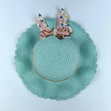 Imagem de Chapéu Infantil Menina De Palha Sintética Com Laçinho Moda Verão verde
