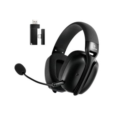 Imagem de Fone de Ouvido Headset Gamer Sem Fio Titorion Mintak pro Tri - Mode (wiewlwaa 2.4ghz, Bluetooth, Cabo) Ultraleve (Preto)