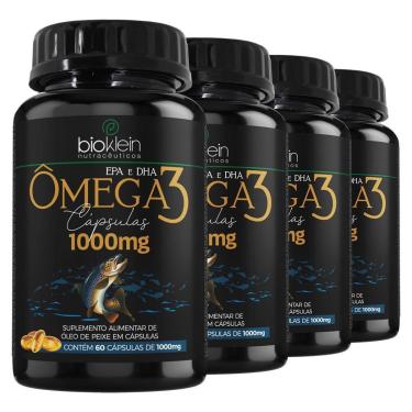 Imagem de Kit 4 Ômega 3 60 Cápsulas Softgels EPA 540 DHA 360 Bio klein-Unissex