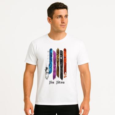 Imagem de Camiseta Masculina Algodão Premium Jiu Jitsu Macia Confortável Antiodor Todas as Ocasiões-Masculino