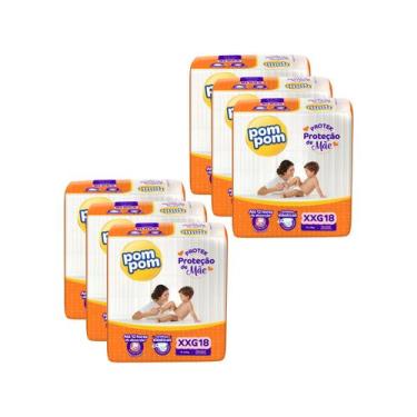 Imagem de Kit Fralda Pom Pom Protek Proteção de Mãe Jumbo - Tam. XXG 14 a 18kg 6