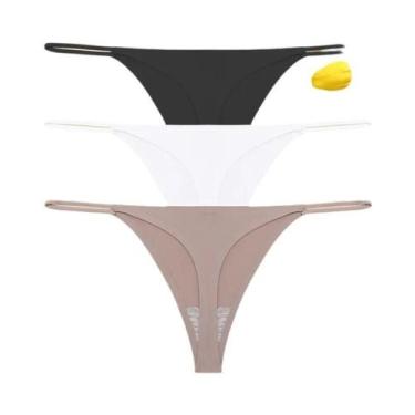 Imagem de Conjunto De 3 Calcinhas Tanga Sem Costura De Cintura Baixa Para Mulher
