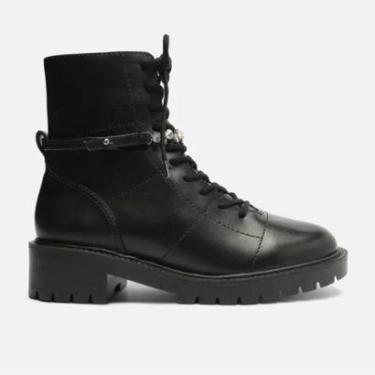 Imagem de Coturno Preto Couro Tratorado Pedrarias Arezzo-Feminino